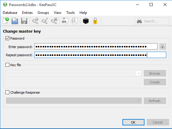 keepassxc resilient to master files