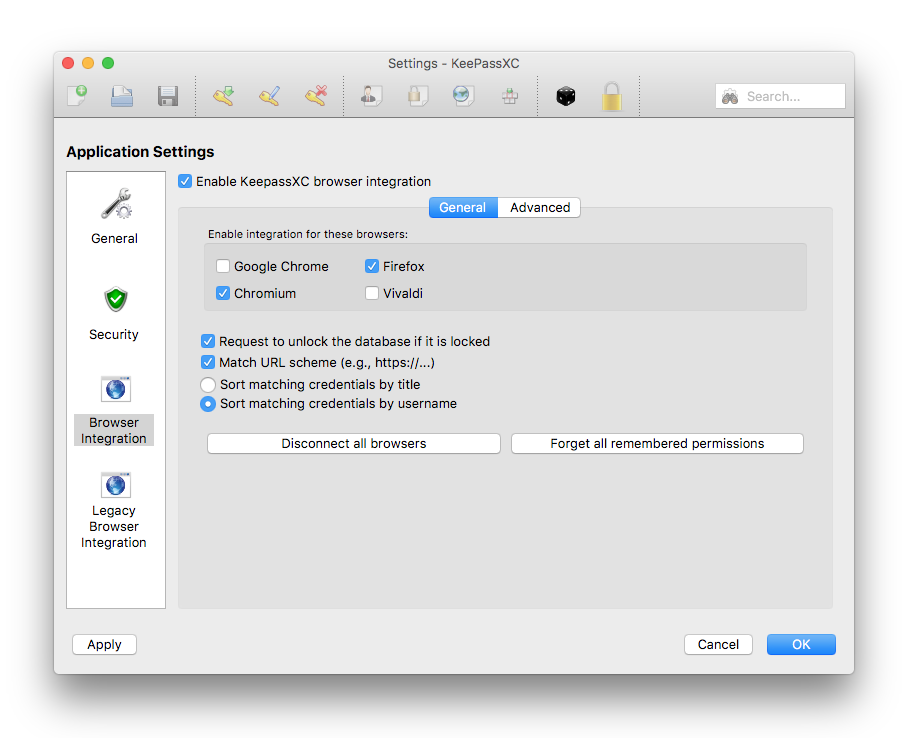 keepassxc browser integration